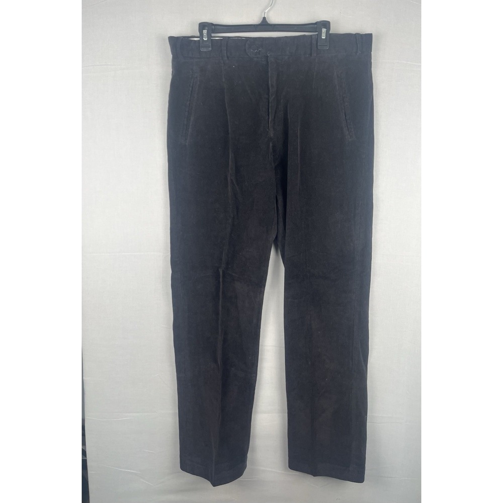 TCM Mens Corduroy Pants Brown Pleated Straight Leg Stretch Size 38x32
